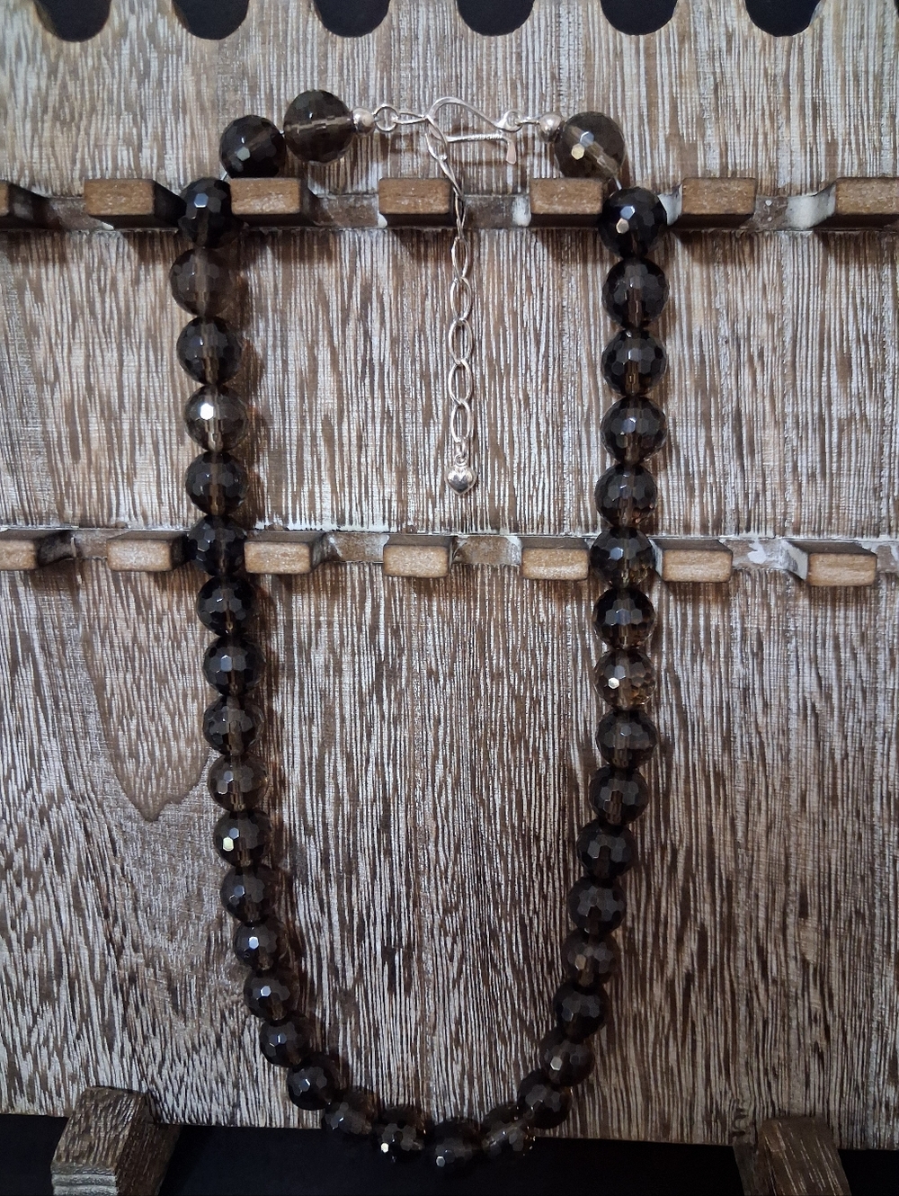 Jay King Mine Finds DTR .925 Smokey Quartz Faceted Gemstone Bead Necklace